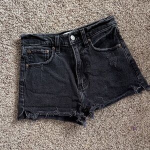 Abercrombie & Fitch Black Distressed Denim Cutoff Shorts